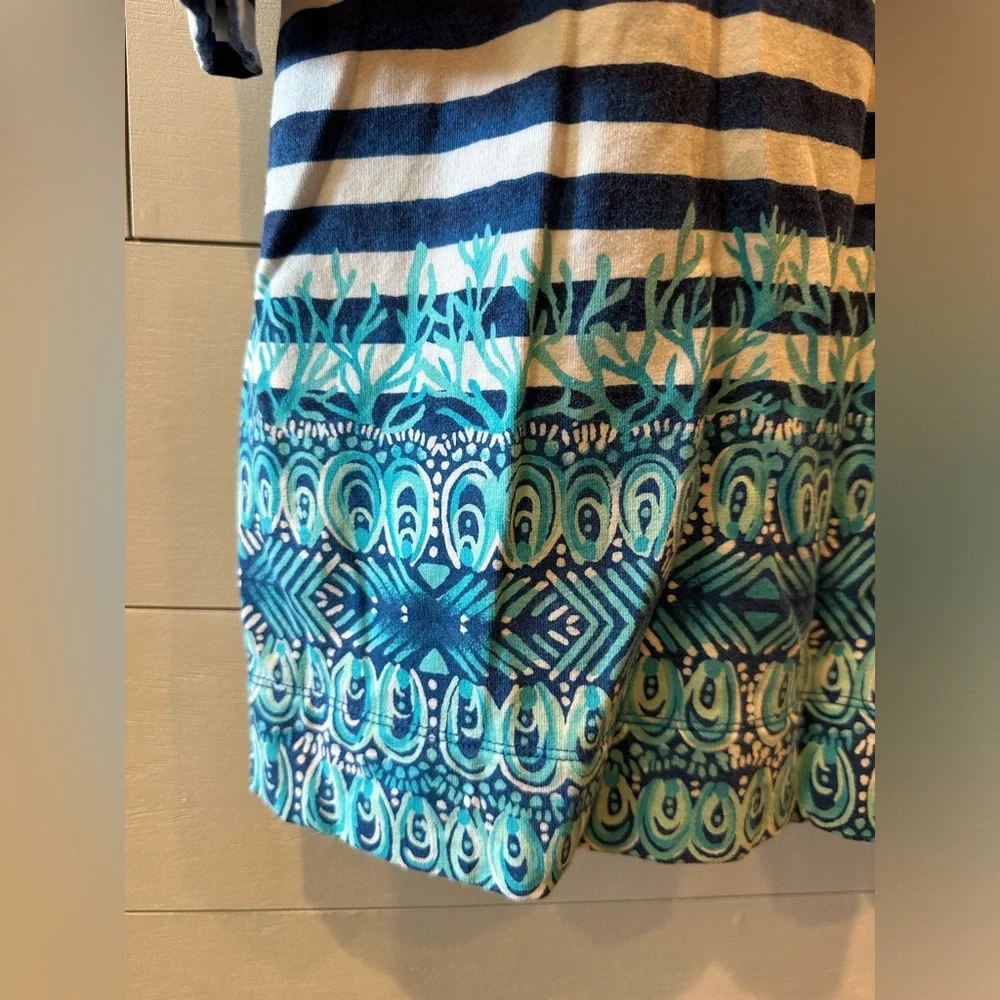 Lily Pulitzer Navy Striped Blue Coral Captains Dress- size XL - Picture 4 of 6